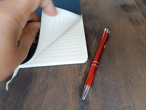 Caderno Pautado de Couro Legítimo Azul