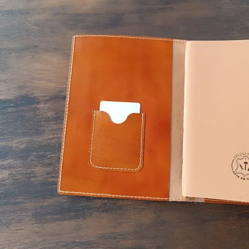 Capa de Couro Caramelo para Caderno Planner Bullet Journal