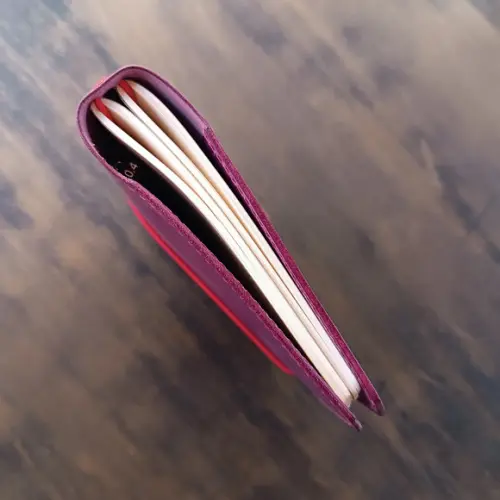 Capa de Couro Vinho para Caderno Planner Bullet Journal