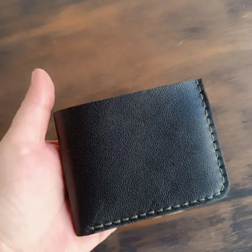 Carteira Masculina de Couro Legítimo Preto e Brinde