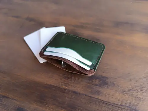 Carteira Porta Cartão Verde de Couro Legítimo