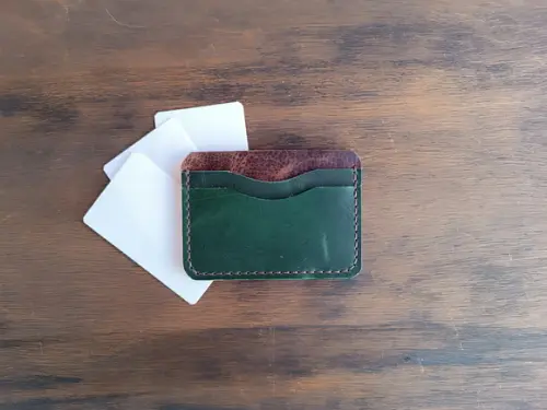 Carteira Porta Cartão Verde de Couro Legítimo