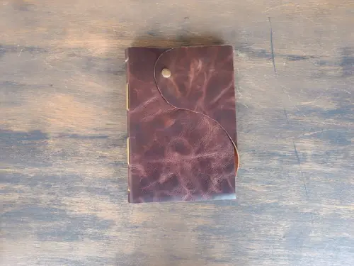 Diário Caderno de Couro Artesanal Marrom Retrô