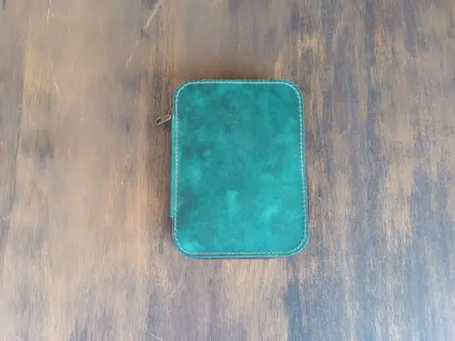 Estojo de Couro Legítimo com Zíper para Lápis e Caneta