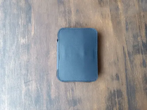 Estojo de Couro Legítimo com Zíper para Lápis e Caneta