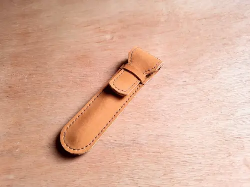 Estojo de Couro Nobuck para 1 Caneta - de Bolso