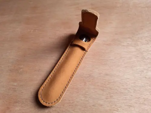 Estojo de Couro Nobuck para 1 Caneta - de Bolso
