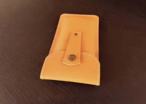Estojo de Couro para Canetas e Lapiseiras Amarelo Queimado