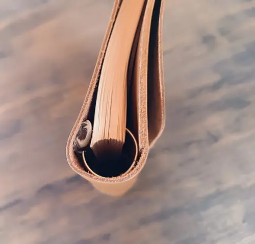 Fichário A5 de Couro Caramelo
