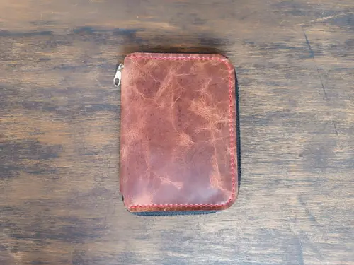 Porta Passaporte de Couro Ferrugem com Zíper