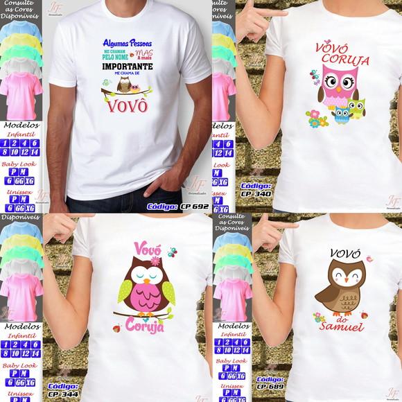 01 Camiseta Adulto Infantil Avós Personalizada
