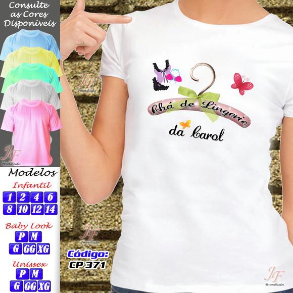 01 Camiseta Adulto Infantil Chá de Lingerie Personalizada