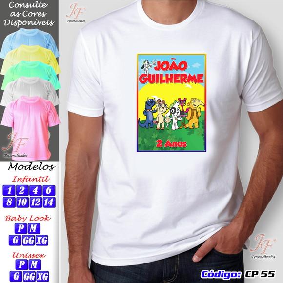 01 Camiseta Adulto Infantil Doki Personalizada