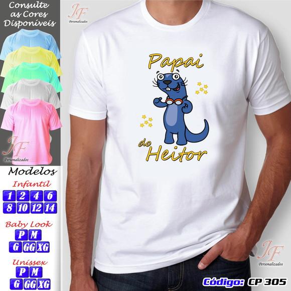 01 Camiseta Adulto Infantil Doki Personalizada