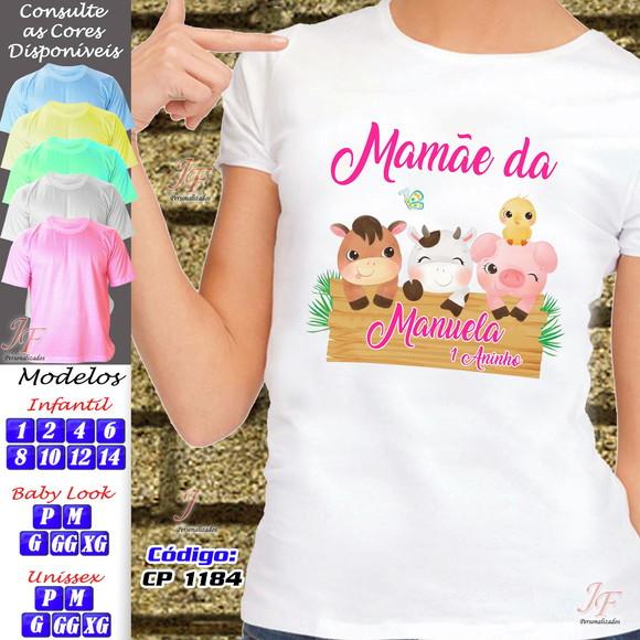 01 Camiseta Adulto Infantil Fazendinha Personalizada