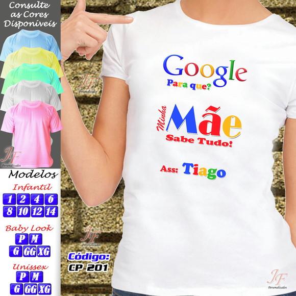 01 Camiseta Adulto Infantil Google Personalizada