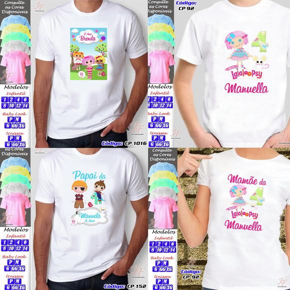 01 Camiseta Adulto Infantil Lalaloopsy Personalizada