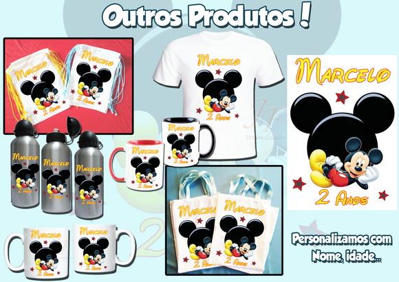 01 Camiseta Adulto Infantil Mickey Mouse Personalizada