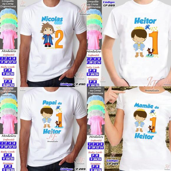 01 Camiseta Adulto Infantil Pequeno Príncipe Personalizada