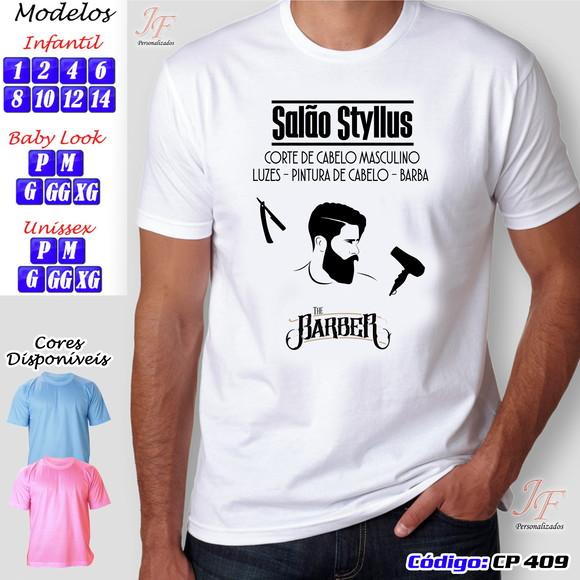 01 Camiseta Adulto Infantil Personalizada Barbeiro