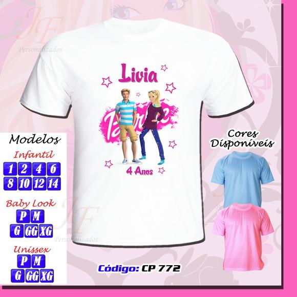 01 Camiseta Adulto Infantil Personalizada Barbie