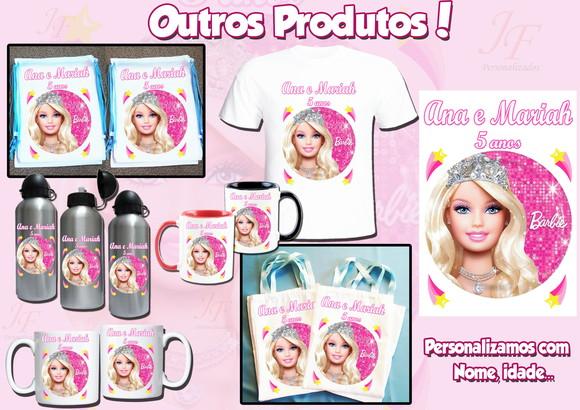 01 Camiseta Adulto Infantil Personalizada Barbie