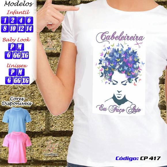 01 Camiseta Adulto Infantil Personalizada Cabeleireira