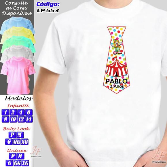 01 Camiseta Adulto Infantil Personalizada Circo