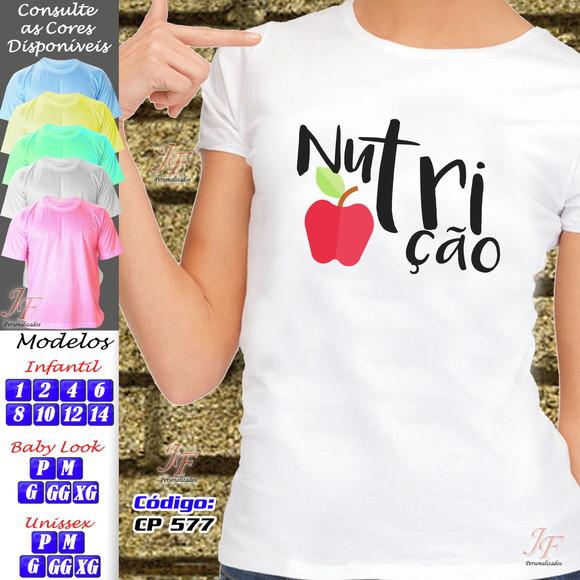01 Camiseta Adulto Infantil Personalizada Curso Nutrição