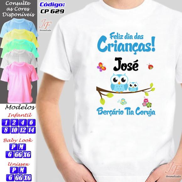 01 Camiseta Adulto Infantil Personalizada Dia das Crianças