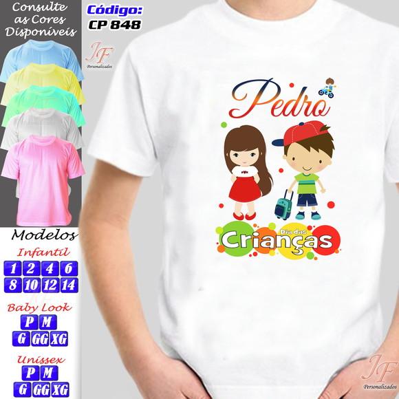 01 Camiseta Adulto Infantil Personalizada Dia das Crianças