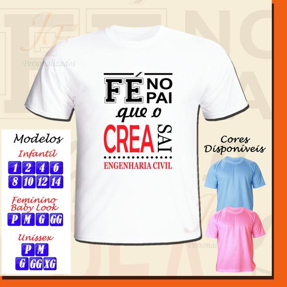 01 Camiseta Adulto Infantil Personalizada Engenharia Civil
