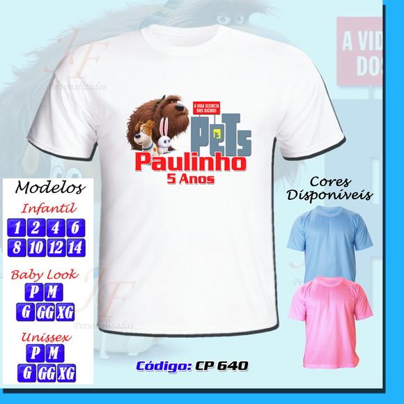 01 Camiseta Adulto Infantil Personalizada Filme Pets