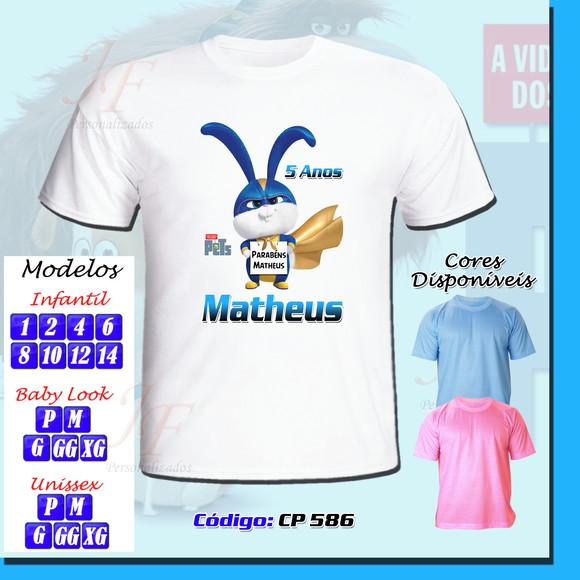 01 Camiseta Adulto Infantil Personalizada Filme Pets