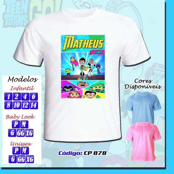 01 Camiseta Adulto Infantil Personalizada Jovens Titans
