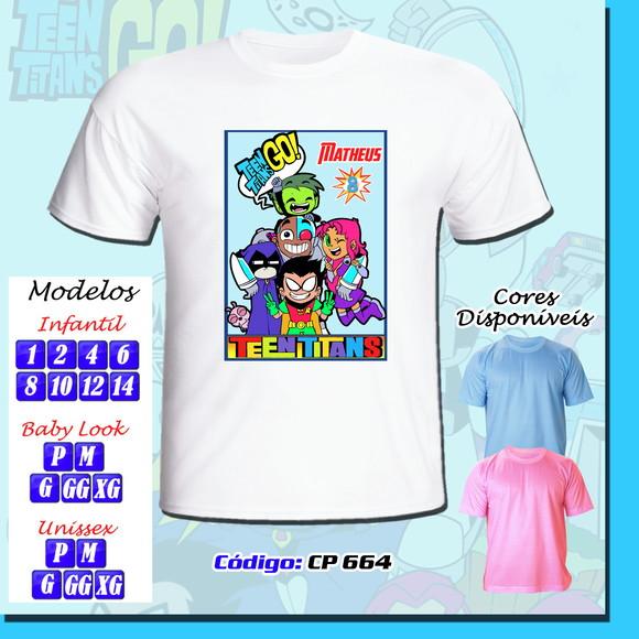 01 Camiseta Adulto Infantil Personalizada Jovens Titans