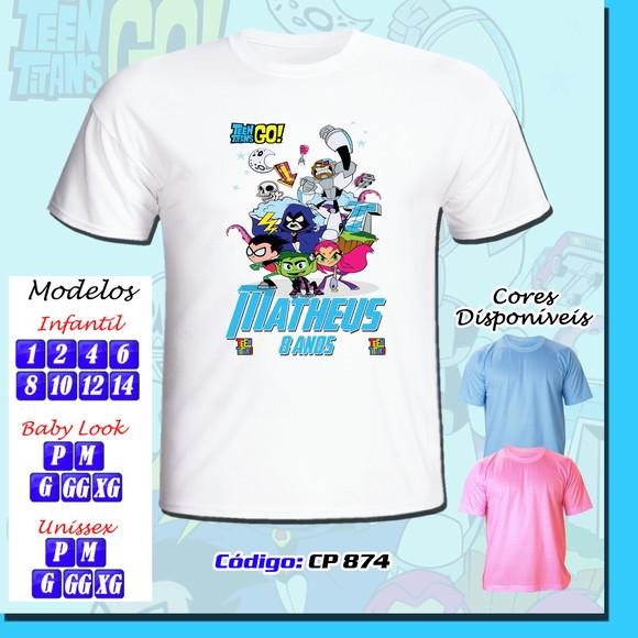 01 Camiseta Adulto Infantil Personalizada Jovens Titans