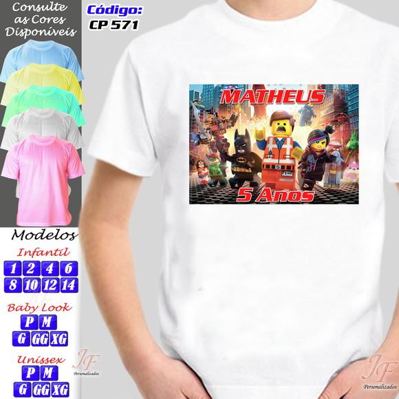 01 Camiseta Adulto Infantil Personalizada Lego