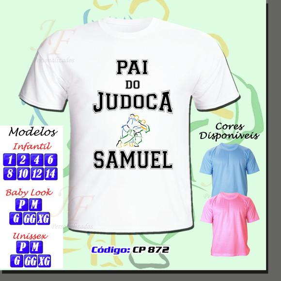 01 Camiseta Adulto Infantil Personalizada Mãe_Pai de Judoca