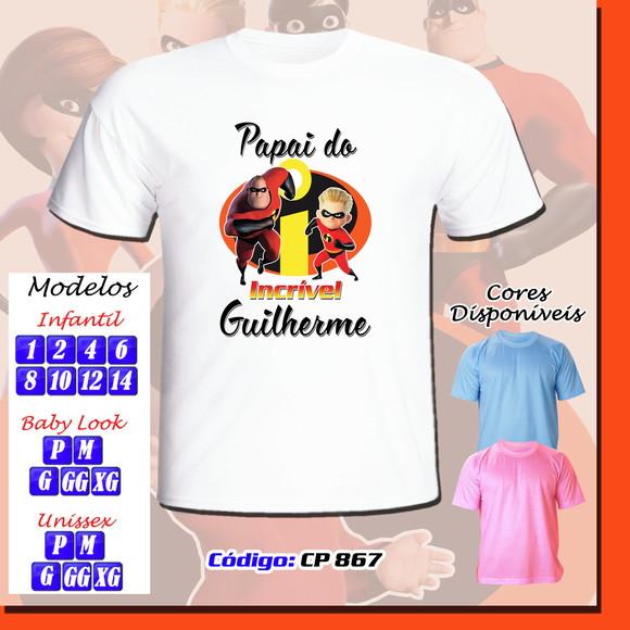 01 Camiseta Adulto Infantil Personalizada Os Incríveis