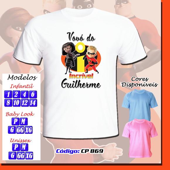 01 Camiseta Adulto Infantil Personalizada Os Incríveis