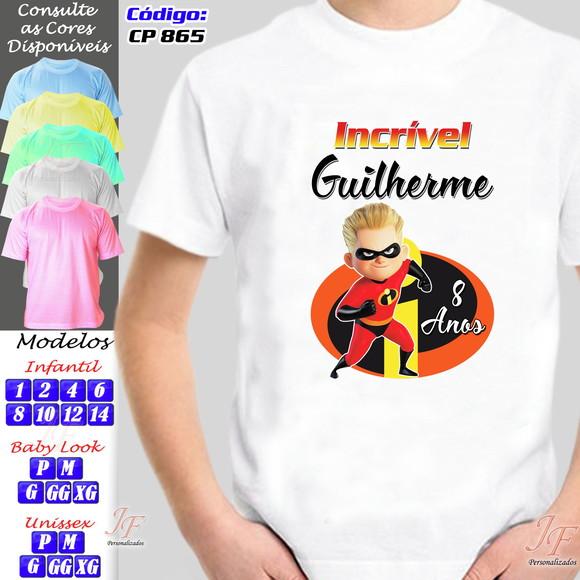 01 Camiseta Adulto Infantil Personalizada Os Incríveis