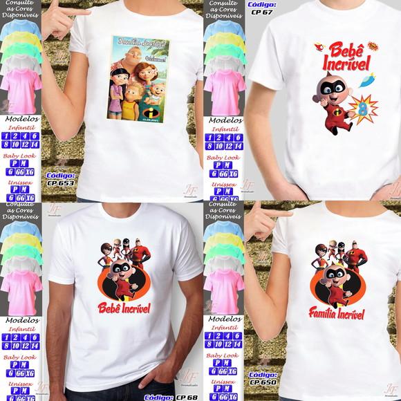 01 Camiseta Adulto Infantil Personalizada Os Incríveis