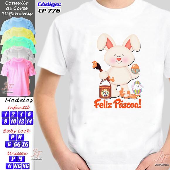 01 Camiseta Adulto Infantil Personalizada Páscoa
