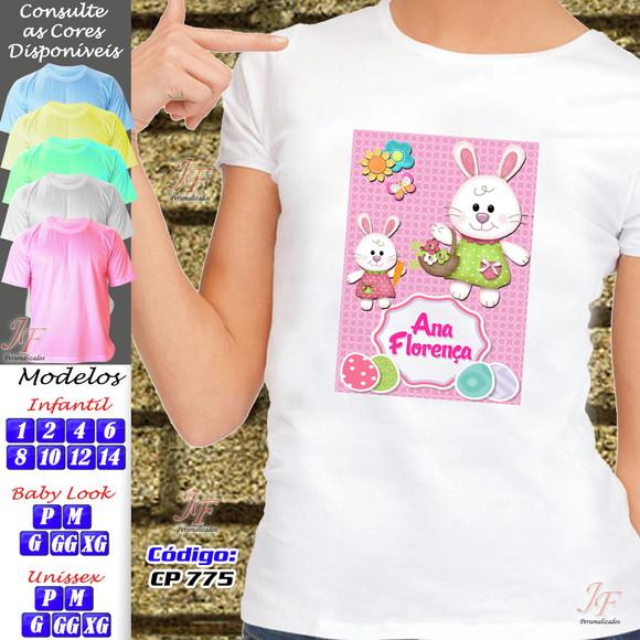 01 Camiseta Adulto Infantil Personalizada Páscoa