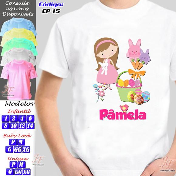 01 Camiseta Adulto Infantil Personalizada Páscoa