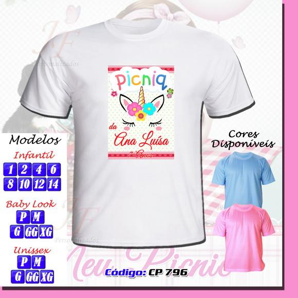 01 Camiseta Adulto Infantil Personalizada Picnic na Floresta