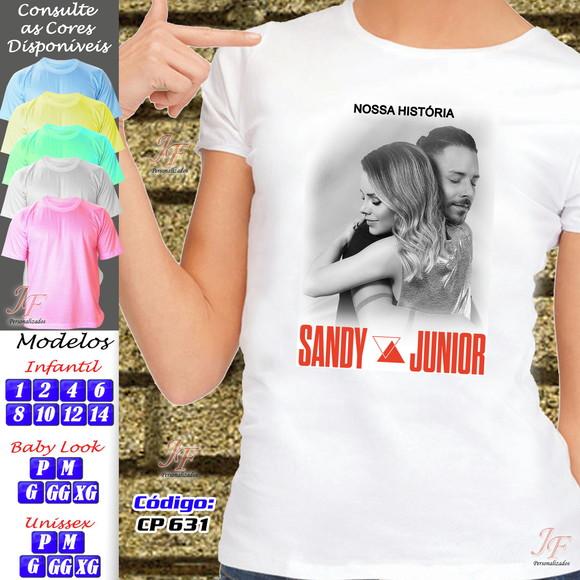01 Camiseta Adulto Infantil Personalizada Sandy e Júnior