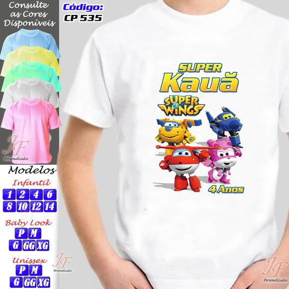 01 Camiseta Adulto Infantil Personalizada Super Wings