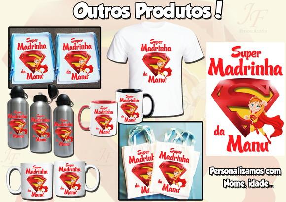 01 Camiseta Adulto Infantil Personalizada Super Padrinhos